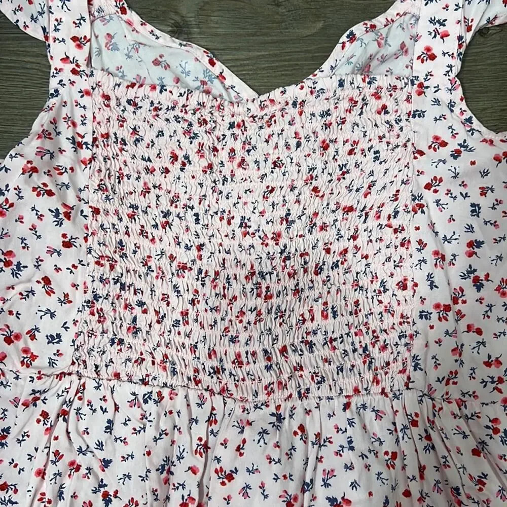 Arizona Jean Co. Sleeveless Pink Floral Romper w/ Lace-up Detail - Picture 7 of 7